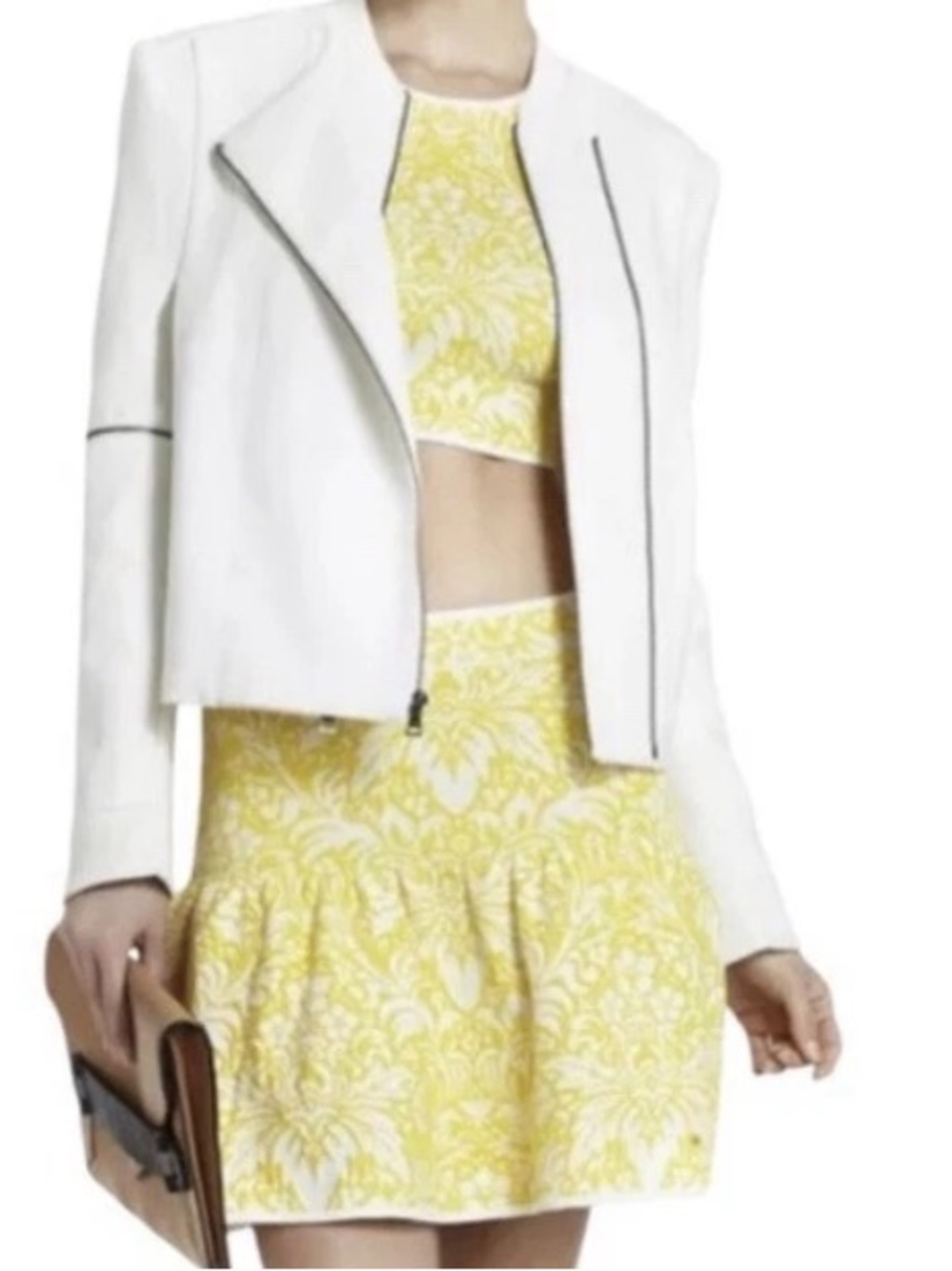 BCBG Yellow Floral Mini Skirt